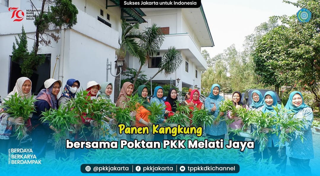 Panen Kangkung di Taman Hatinya Gedung PKK Melati Jaya